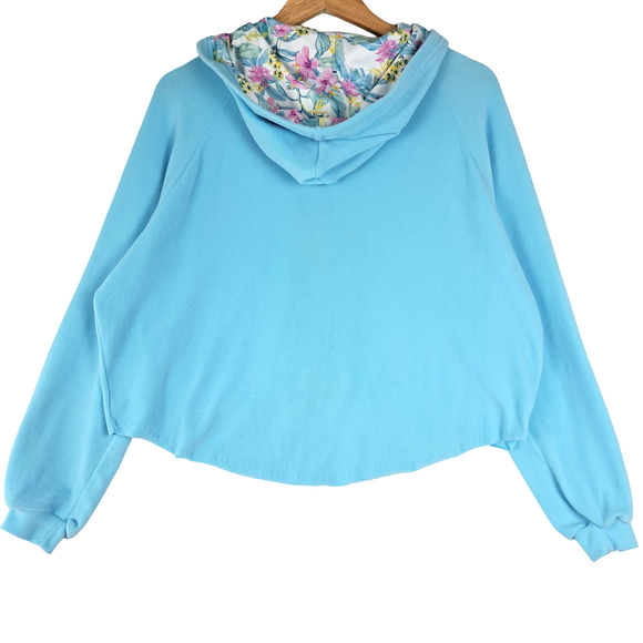Loveshack Fancy Hurley Hoodie Womens Small Hawaiian Hibiscus Terry Cloth Zip - Picture 8 of 8
